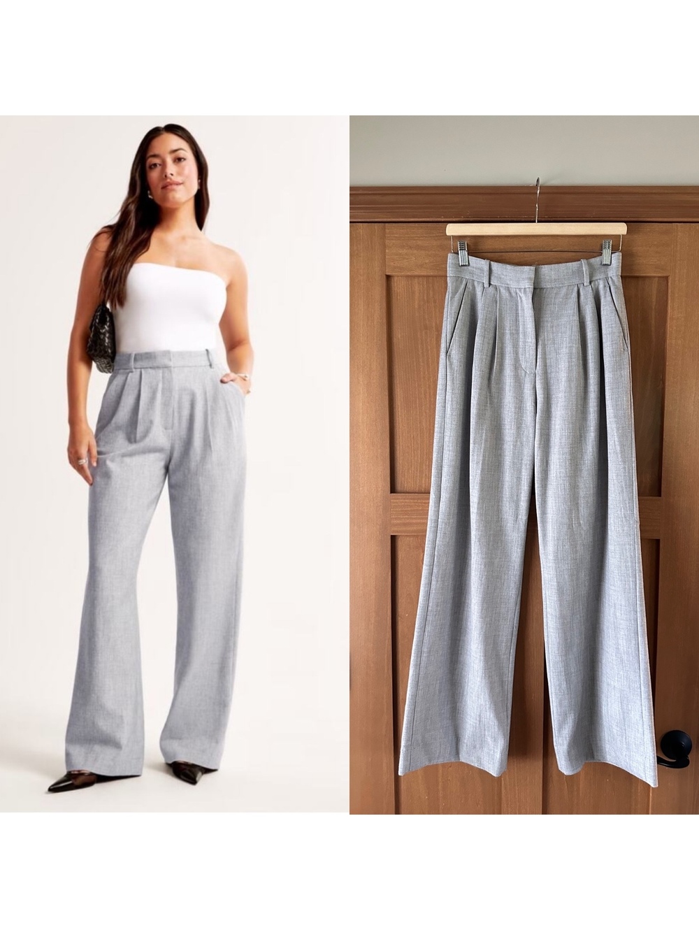 Abercrombie & Fitch Sloane Tailored Wide Leg Pants Trouser Grey Women’s 4/27
